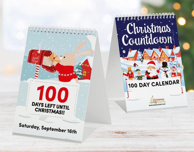 100 Day Christmas Countdown Calendar 2024 Christmas Count USA